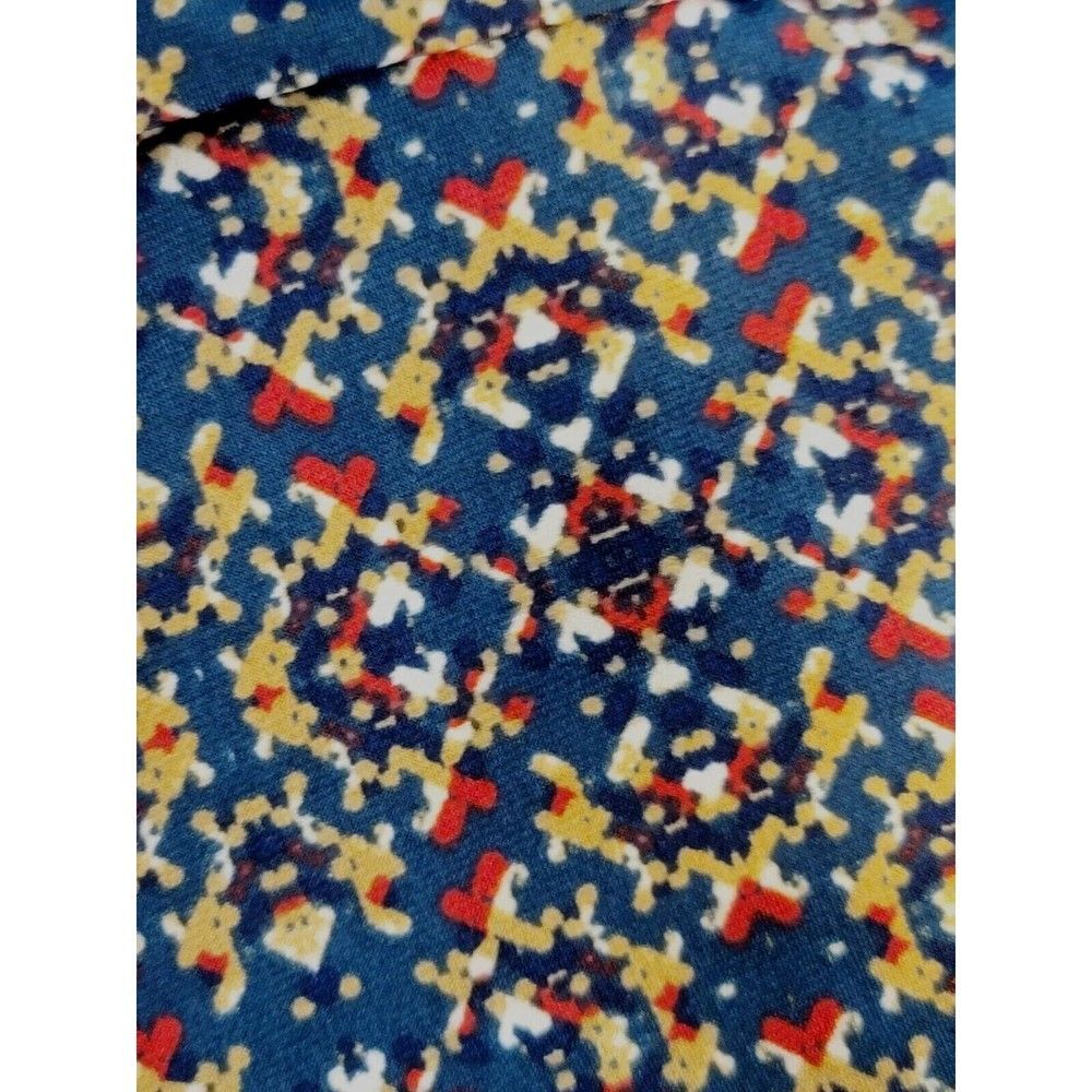 LuLaRoe Women's Christmas-like A-line Azure Stretchy Skirt Blue Red Tan, Size XL - Picture 7 of 9